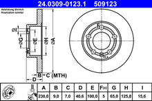 ATE Remschijf PowerDisc Achteras 230 x 9 mm Massief Gecoat 24.0309-0123.1