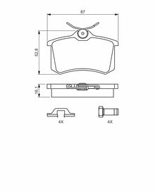 Bosch Remblokkenset Achteras Low-Metallic 0986494621