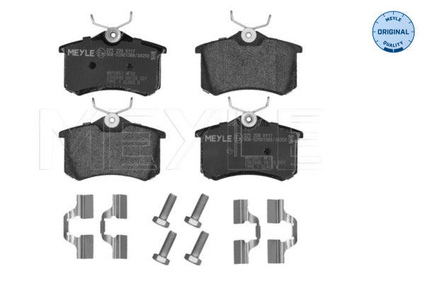 Meyle Remblokkenset Achteras, Breedte 2 [mm]: 87 mm, Hoogte: 53 mm, Dikte: 17 mm, Slijtageindicator: niet